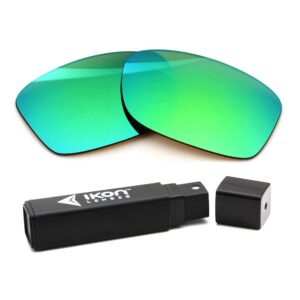 IKON LENSES Replacement Lenses for Costa Bloke (Polarized) - Fits Costa Del Mar Bloke Sunglasses (Green Mirror)