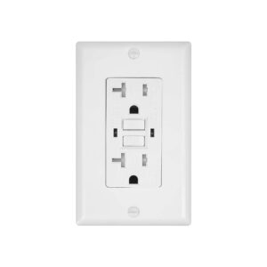 GFCI Duplex Outlet Receptacle, Tamper Resistant & Weather Resistant 20-Amp/125-Volt, Self-Test Function with LED Indicator, UL Listed, cUL Listed, Wall Plate and Screws Included, 10 Pack