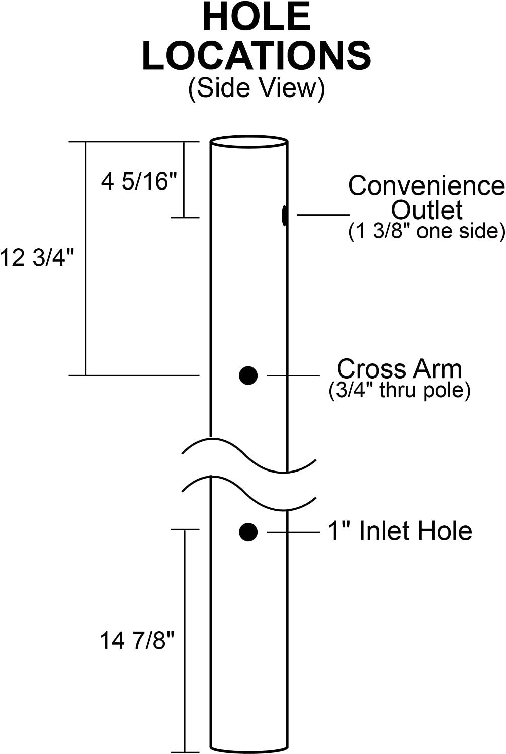 Solus SP7-C-BZ 7' Outdoor Direct Burial Lamp Post with Cross Arm & Grounded Convenience Outlet, Fits 3" Post Top Fixtures, Includes Inlet Hole, Easy to Install, Corrosion & Weather Resistant, Bronze