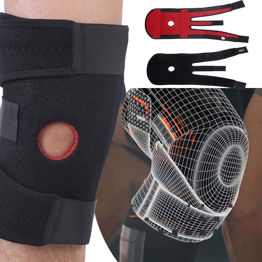 Estink Knee Support Brace, 1Pcs Adjustable Compression Knee Patellar Tendon Support Brace Sports Knee Protector for Men Women Meniscus Tear Arthritis Pain Injury Recovery Sports