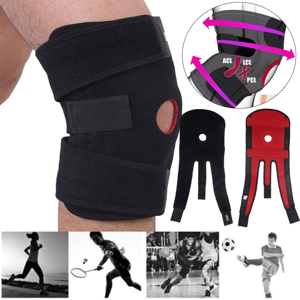 Estink Knee Support Brace, 1Pcs Adjustable Compression Knee Patellar Tendon Support Brace Sports Knee Protector for Men Women Meniscus Tear Arthritis Pain Injury Recovery Sports