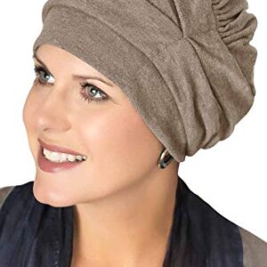 Trinity Turban-Caps for Women with Chemo Cancer Hair Loss Heather Taupe