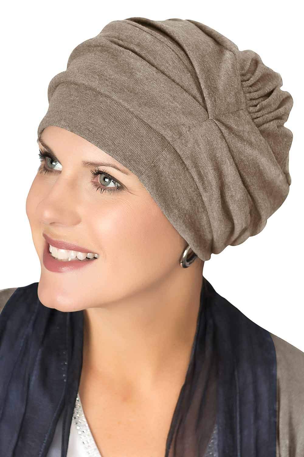 Trinity Turban-Caps for Women with Chemo Cancer Hair Loss Heather Taupe