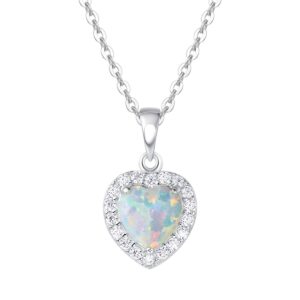 fancime october birthstone necklaces for women sterling silver necklace heart necklace opal necklaces for women