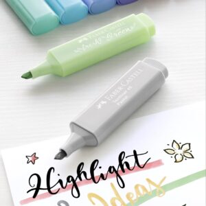 Faber-Castell Pastel Highlighter Set - 8 Chisel Tip Highlighter Pens in Assorted Pastel Colors, Multi (FC154609)