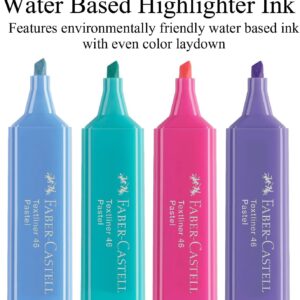 Faber-Castell Pastel Highlighter Set - 8 Chisel Tip Highlighter Pens in Assorted Pastel Colors, Multi (FC154609)