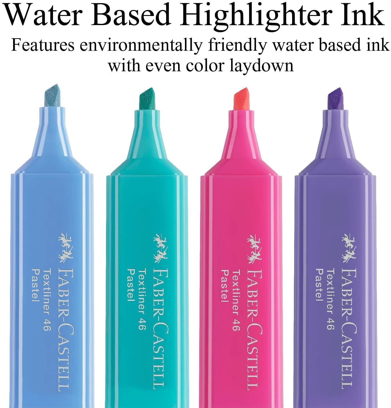 Faber-Castell Pastel Highlighter Set - 8 Chisel Tip Highlighter Pens in Assorted Pastel Colors, Multi (FC154609)