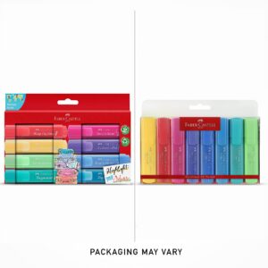 Faber-Castell Pastel Highlighter Set - 8 Chisel Tip Highlighter Pens in Assorted Pastel Colors, Multi (FC154609)