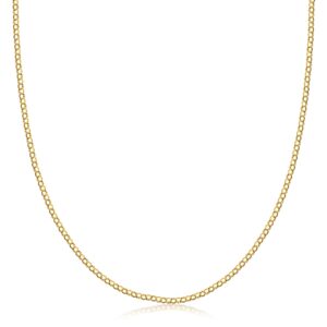 PORI JEWELERS 10K Yellow Gold 2.0MM Round Rolo Link Chain Necklace - Made in Italy (Yellow, 22)