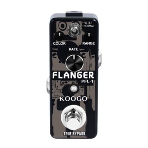 Koogo Guitar Flanger Pedal for Analog Flanger Effect Pedals Classic Metallic Flanger Sounds Effect As Ture Tone 2 Modes Best Retro Sound Effector