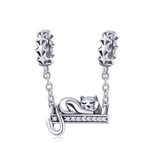 925 sterling silver charms love animal charm beads for pandora unicorn charms bracelets spaced beads bracelets for women charm bracelets (lovely cat charms)