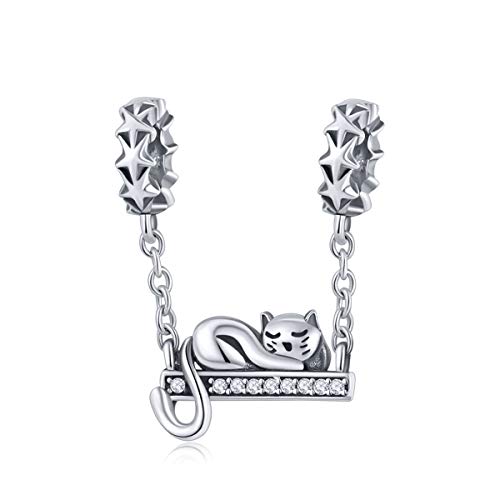 925 Sterling Silver Charms Love Animal Charm Beads for Pandora Unicorn Charms Bracelets Spaced Beads Bracelets for Women Charm Bracelets (Lovely Cat Charms)