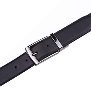 Axesoria Men's Vegan Reversible Belt Gunmetal Buckle Black/Tan 36/38