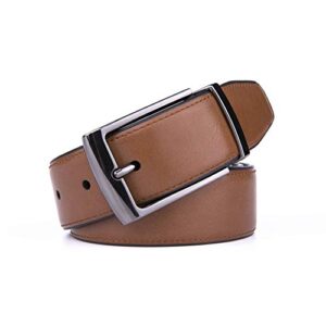 Axesoria Men's Vegan Reversible Belt Gunmetal Buckle Black/Tan 36/38