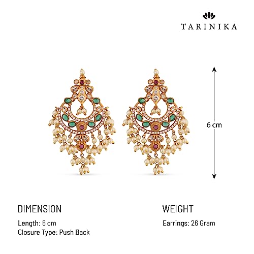 Tarinika Antique Gold Plated Ehimay Drop Earrings with Guttapusalu Design - Indian Earrings for Women | Perfect for Ethnic Occasions | Traditional South Indian Jewelry | 1 Year Warranty*