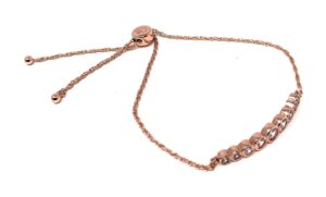 kate spade circle of love rose gold plated adjustable chain bracelet