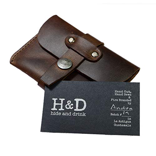 Hide & Drink, Leather Credit Card Holder/Presentation Card Holder/Card Wallet/Minimalist Wallet/Front Pocket Wallet, Handmade :: Bourbon Brown