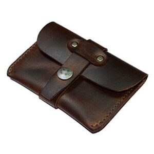 Hide & Drink, Leather Credit Card Holder/Presentation Card Holder/Card Wallet/Minimalist Wallet/Front Pocket Wallet, Handmade :: Bourbon Brown