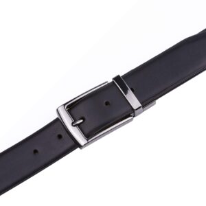 Axesoria Men's Vegan Reversible Belt Gunmetal Buckle Black/Tan 32/34