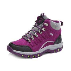 women's waterproof hiking boots outdoor running trail hiker high-top non-slip casual climbing shoes purple