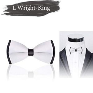 L Wright-King Mens Classic Pre Tied Satin Formal Tuxedo Bowtie Adjustable Black Video Game