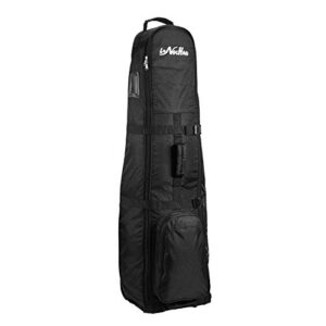 longchao golf travel cover- foldable golf bag portable golf travel bag with wheel lightweight oxford cloth (black)