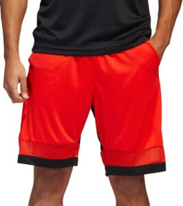 adidas mens basketball athletic workout shorts, red, small