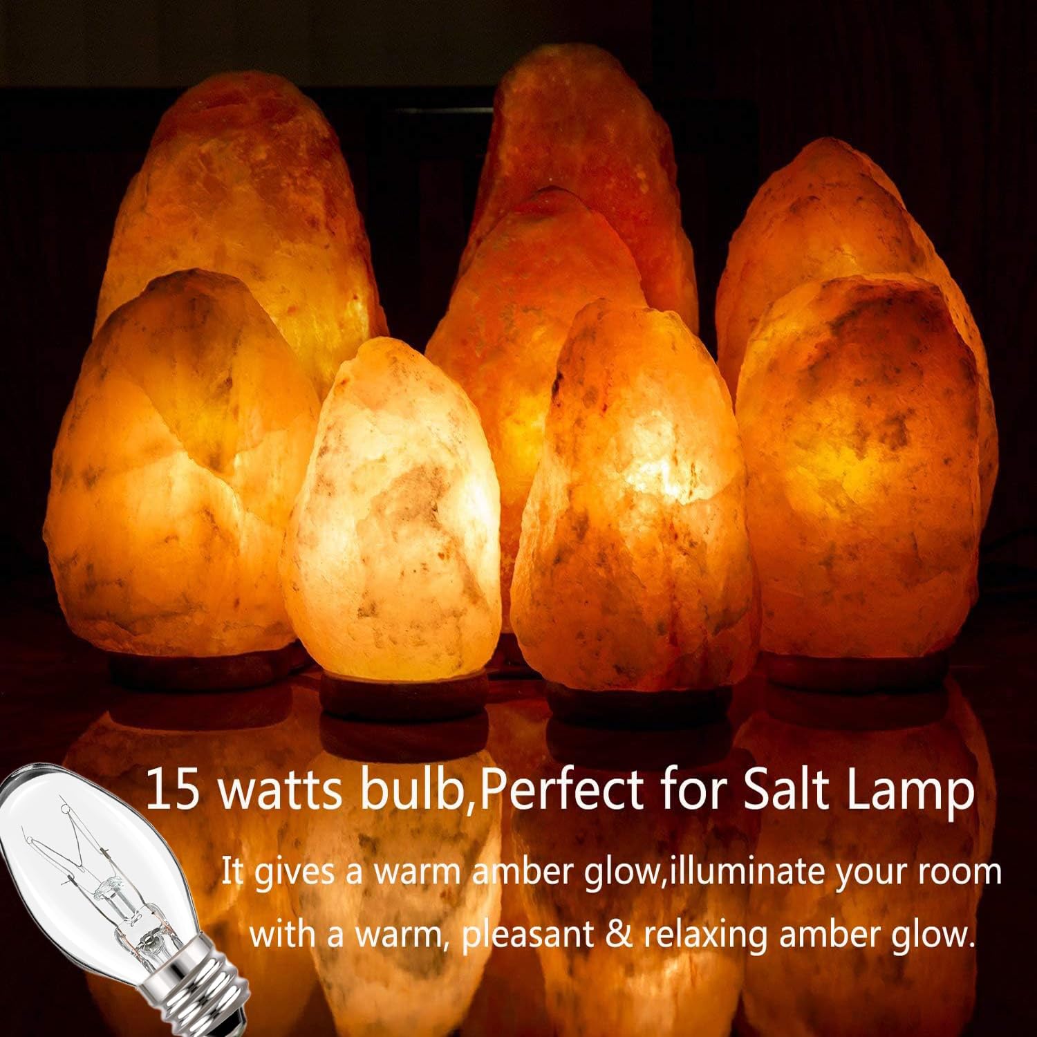 Wax Warmer Bulb - 15 Pack - Salt Lamp Bulbs- 15 Watt Light Bulbs for Scentsy Wax Warmer - Warm White - C7 Replacement Bulbs for Plug in Wax Diffuser,Candle Warmer & Himalayan Salt Lamp,Dimmable