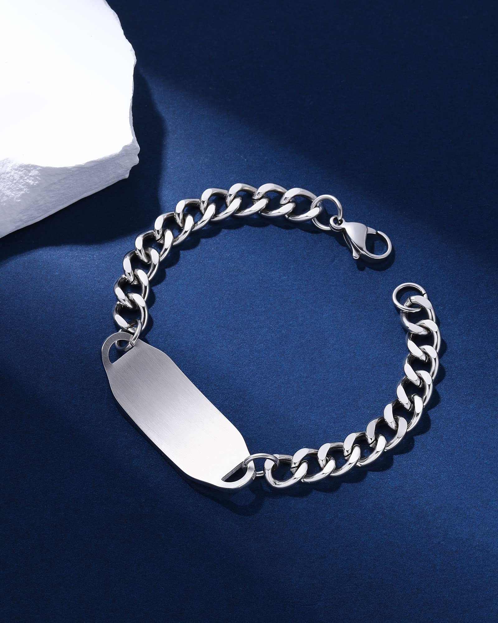 JF.JEWELRY Customized Medical Alert Bracelets for Women | Women's Stainless Steel Medical ID Bracelet | Allergy Medical Alert Bracelet | Free Engraving