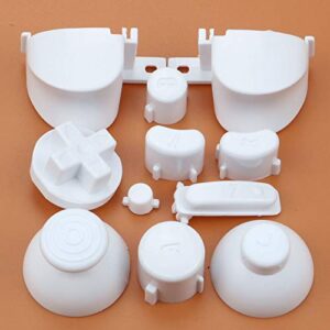 11 in 1 Full Buttons ABXYZ Button Thumbstick Cap Joystick Dpad Buttons for Nintedno Gamecube NGC Constroller (D-White)