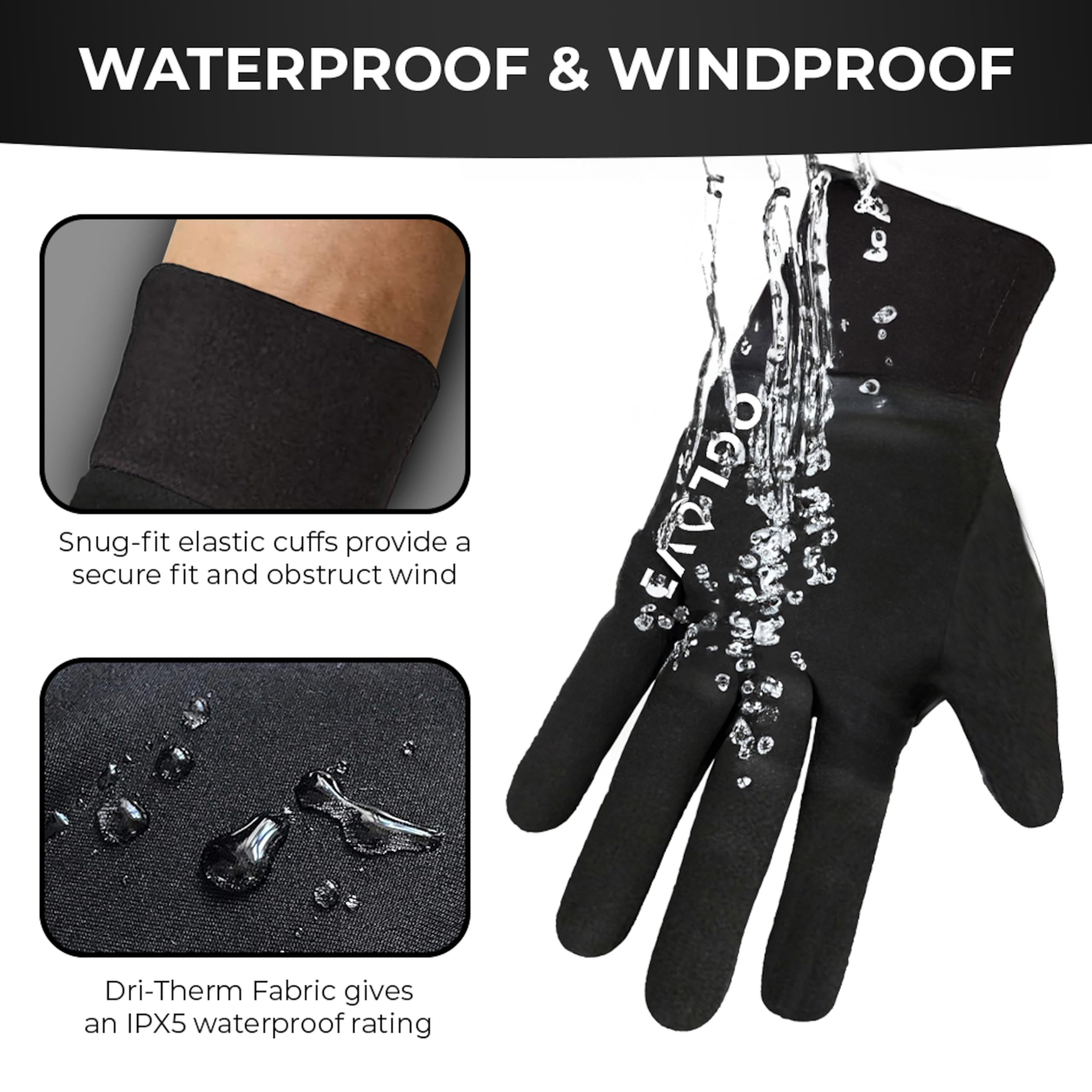 OGLOVE Waterproof Thermal Sports Gloves, Touchscreen Sensitive Field Gloves for Football, Soccer, Rugby, Mountain Biking, Cycling, Fishing and More, Adult Small 13Y+