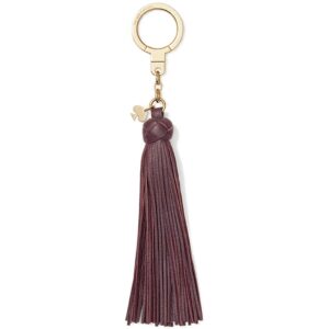 Kate Spade New York Womens Double Sided Tassel Leather Keychain (Deep Plum)