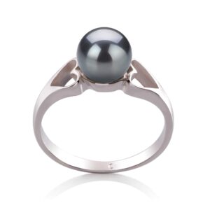 Jessica Black 6-7mm AA Quality Freshwater 925 Sterling Silver Cultured Pearl Ring For Women - Size-9