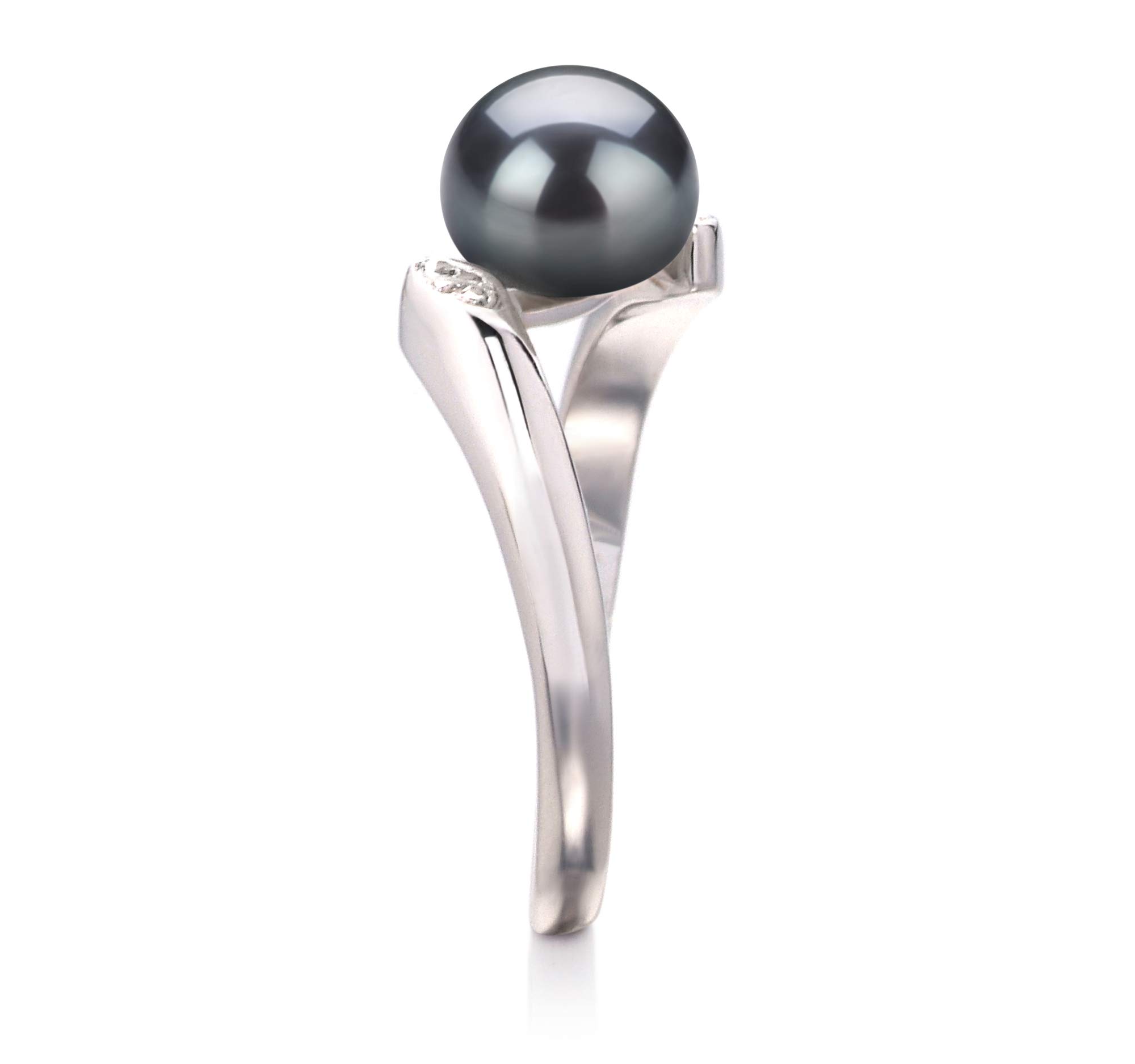 Dana Black 6-7mm AAA Quality Freshwater 925 Sterling Silver Cultured Pearl Ring For Women - Size-7