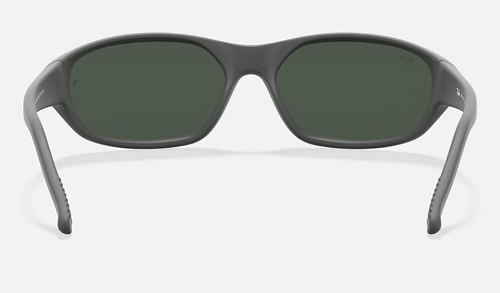 Ray-Ban RB2016 DADDY-O W2578 59M Matte Black/Plastic Lens Green Rectangular Sunglasses + BUNDLE with Designer iWear Eyewear Kit