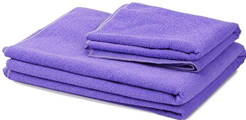 BalanceFrom 7-Piece Set - Include Yoga Mat with Carrying Strap, 2 Yoga Blocks, Yoga Mat Towel, Yoga Hand Towel, Yoga Strap and Yoga Knee Pad (Purple, 1/2"-Thick Mat)