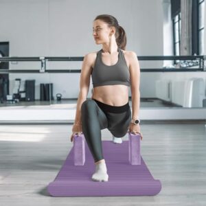 BalanceFrom 7-Piece Set - Include Yoga Mat with Carrying Strap, 2 Yoga Blocks, Yoga Mat Towel, Yoga Hand Towel, Yoga Strap and Yoga Knee Pad (Purple, 1/2"-Thick Mat)