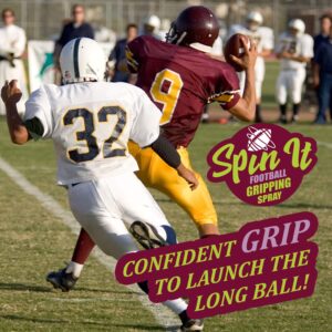 Spin iT Football Grip Spray - Firm Grip With or Without Football Gloves - Compliment to Football Training Equipment & Football Accessories - Increased Football Grip Playing Youth Football (2 oz)