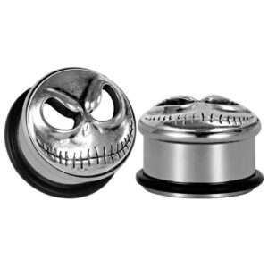 KUBOOZ Ear Plug Tunnel Gauge Stretcher Piercing Smiling J Stainless Steel Screw 0G