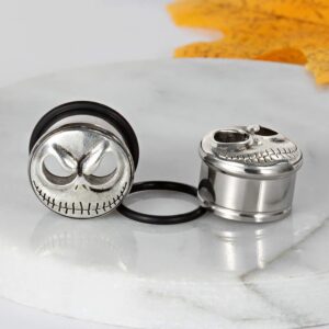 KUBOOZ Ear Plug Tunnel Gauge Stretcher Piercing Smiling J Stainless Steel Screw 0G