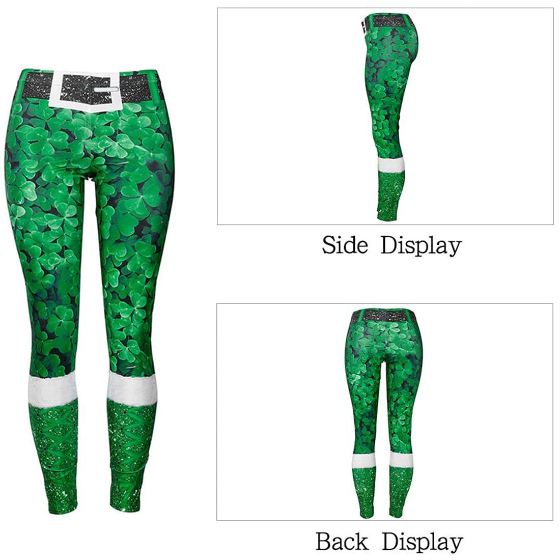 Fairy Baby Women St. Patrick's Day Tights Stretchy Leggings Skinny Pant for Yoga Running (Small)