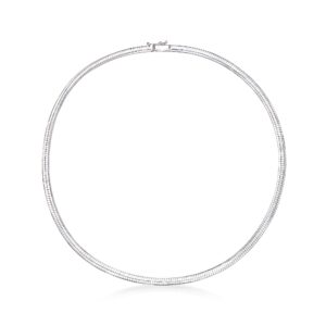 ross-simons italian 4mm 14kt white gold omega necklace. 20 inches