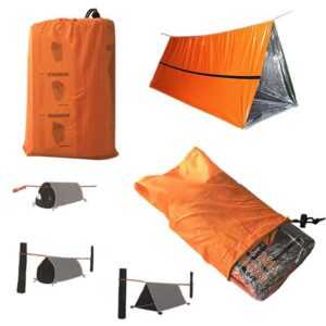 Ultralight Survival Tent 2 Person Emergency Shelter Tube Tent for Hiking, Camping, Outdoor Survival Kits