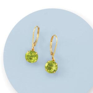 Ross-Simons 3.90 ct. t.w. Peridot Drop Earrings in 14kt Yellow Gold