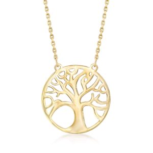 ross-simons 14kt yellow gold tree of life necklace. 18 inches