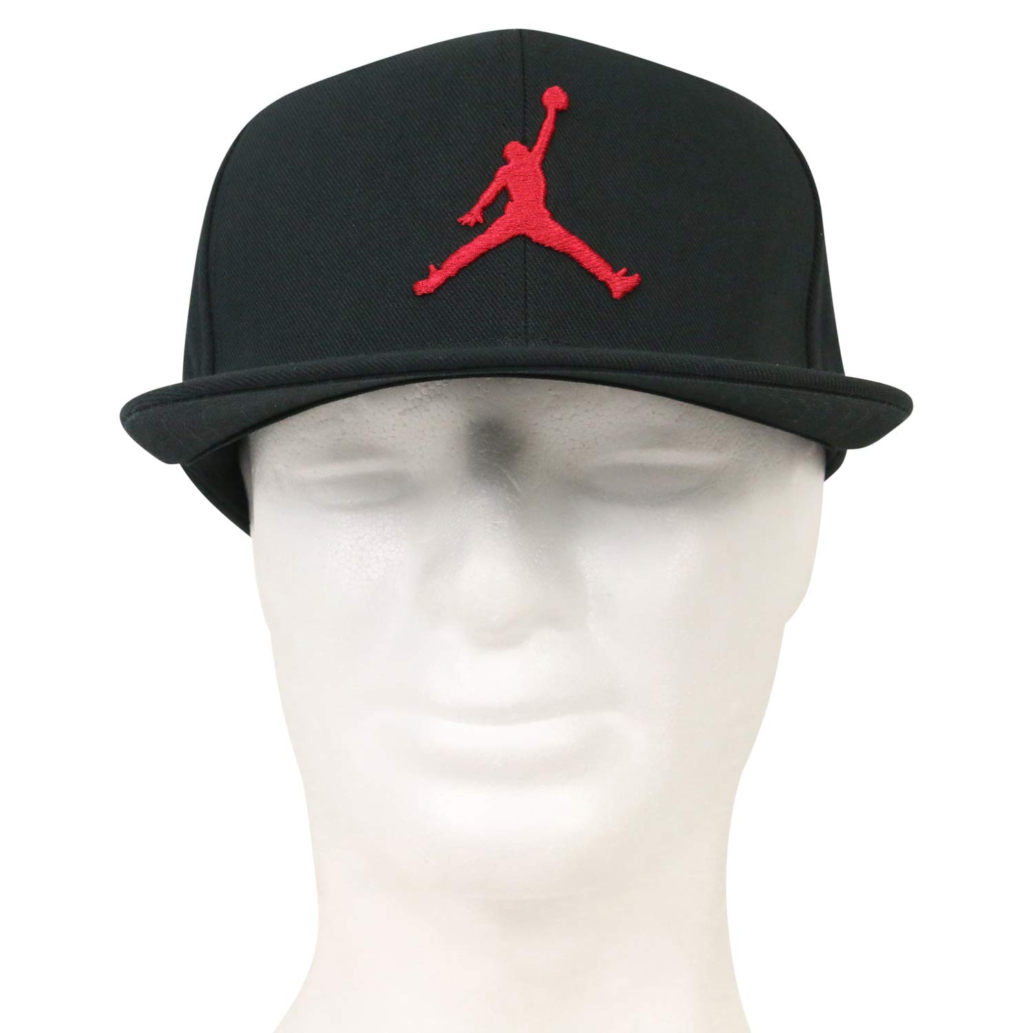 NIKE Men's Jordan PRO Jumpman Snapback, Black/Black/Black/(Gym red), misc