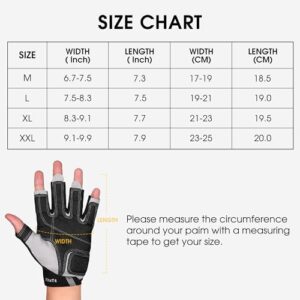 FitsT4 Sports Kayaking Gloves 3/4 or Full Finger Padded Palm Fingerless Gloves for Men Women Youth Perfect for Sailing Paddling Canoeing Boating Workout Rowing SUP and Other Water Sports