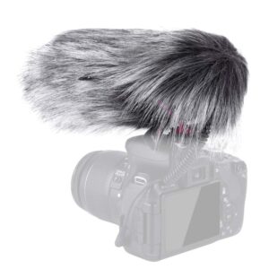 comica CVM-MF2 Outdoor Microphone Furry Windscreen Muff Professional Wind Cover Compatible with CVM-V30 LITE Shotgun Video Microphone