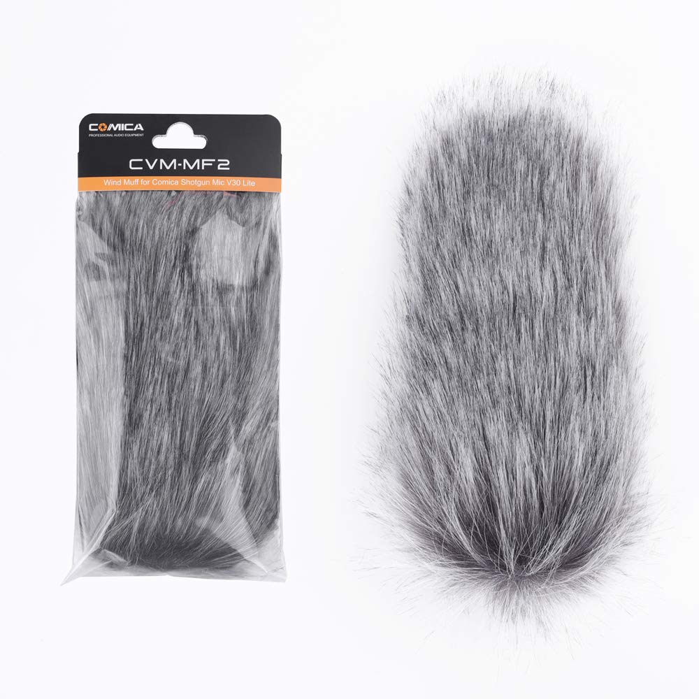 comica CVM-MF2 Outdoor Microphone Furry Windscreen Muff Professional Wind Cover Compatible with CVM-V30 LITE Shotgun Video Microphone