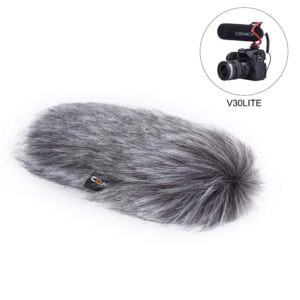 comica CVM-MF2 Outdoor Microphone Furry Windscreen Muff Professional Wind Cover Compatible with CVM-V30 LITE Shotgun Video Microphone